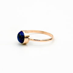 Lapis Lazuli Round Bezel 14k Gold Filled Ring