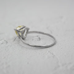 Lemon Topaz Trillion Solitaire Sterling Silver Ring