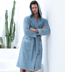 Men's Luxury Turkish Cotton Terry Cloth Robe with Hood