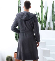 Men's Luxury Turkish Cotton Terry Cloth Robe with Hood