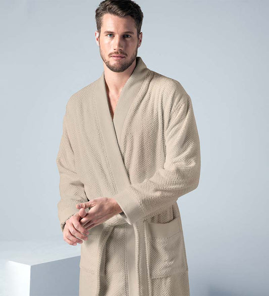 Men's Organic Turkish Cotton Terry Kimono Robe | Terry Cloth Bathrobe