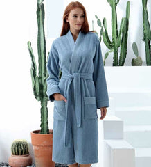 Women's Turkish Cotton Terry Kimono Robe - Luxurious Terry Cloth