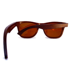 Crimson Wooden Sunglasses, Tea Colored Polarized Lenses