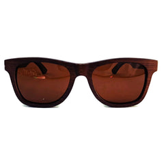 Crimson Wooden Sunglasses With Bamboo Case, Tea Polarized Lenses,