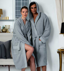 Men's Luxury Turkish Cotton Terry Cloth Robe with Hood