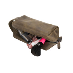 Thayne Cow Leather Makeup Bag for Women