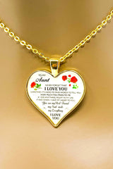 Necklace - To My Aunt, I Love You Heart Keepsake