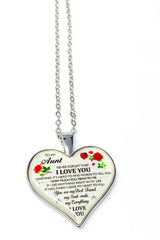 Necklace - To My Aunt, I Love You Heart Keepsake