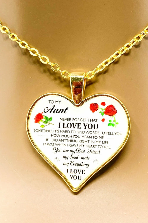 Necklace - To My Aunt, I Love You Heart Keepsake