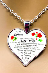 Necklace - To My Aunt, I Love You Heart Keepsake