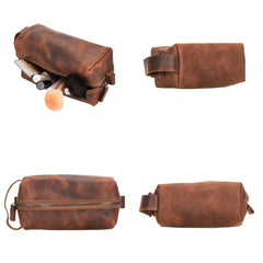 Thayne Cow Leather Makeup Bag for Women