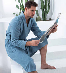 Men's Organic Turkish Cotton Terry Kimono Robe | Terry Cloth Bathrobe