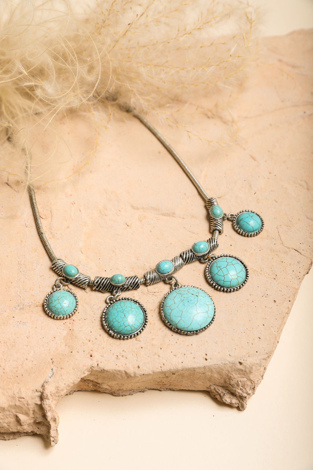 Turquoise Charm Link Necklace