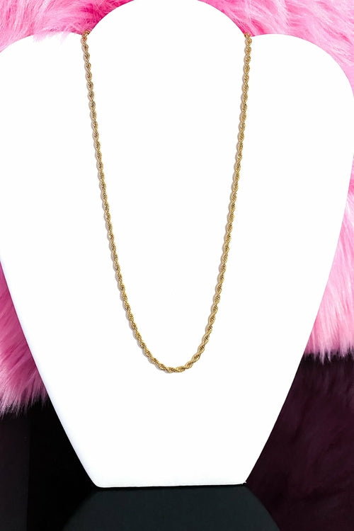 Necklace - Unisex Rope Chain Gold