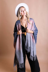 Bohemian Style Color Blend Tassel Serape