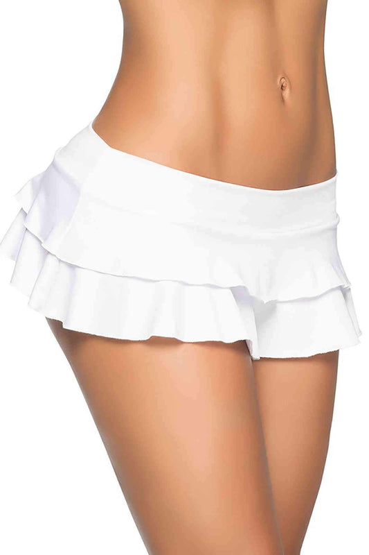 White Pleated Micro Mini Skirt