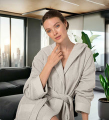 Women's Hooded Turkish Cotton Terry Cloth Robe